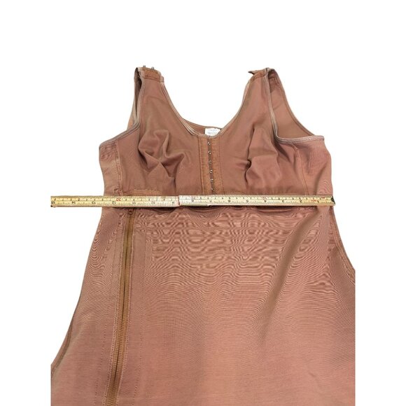 Shapewear Bodysuit With Zipper Front Closure & Adjustable Straps - L - Brown - Picture 8 of 14